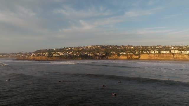 A perfect Sunset over the Pacific Beach coastline and Tourmaline in San Diego | Drone Video – 1