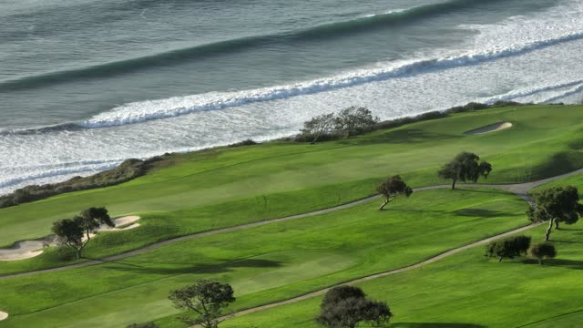 Aerial footage over Torrey Pines Golf in La Jolla San Diego | Drone Video