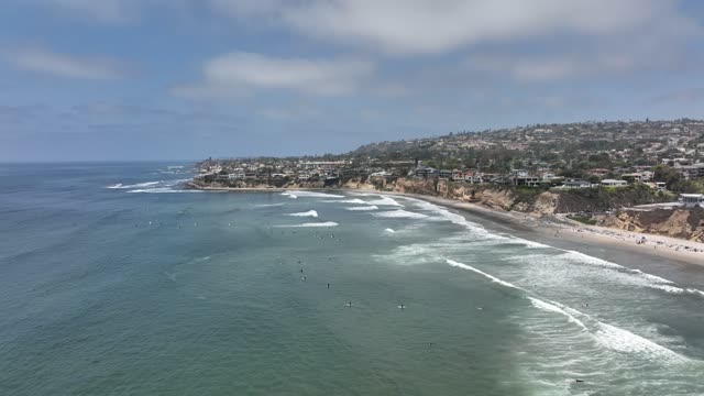 Surfers out at Tourmaline by Law Street Beach in Pacific Beach | Drone Video – 7