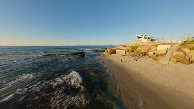 Footage of Children’s Pool Wipeout Beach and Boomer Beach in La Jolla during Sunset | FPV Drone Video – 6