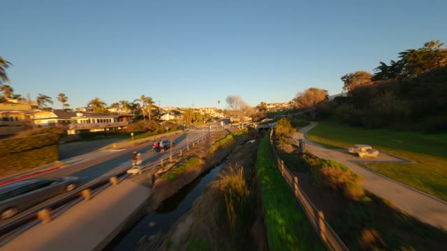 Flying over Moonlight Beach in Encinitas during Sunset | FPV Drone Video