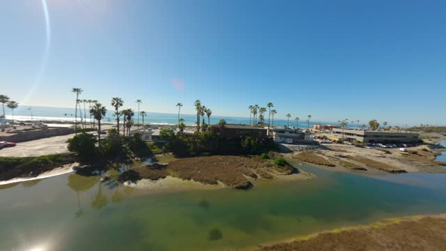 Flying over Cardiff State Beach the waves and San Elijo Lagoon | FPV Drone Video – 11
