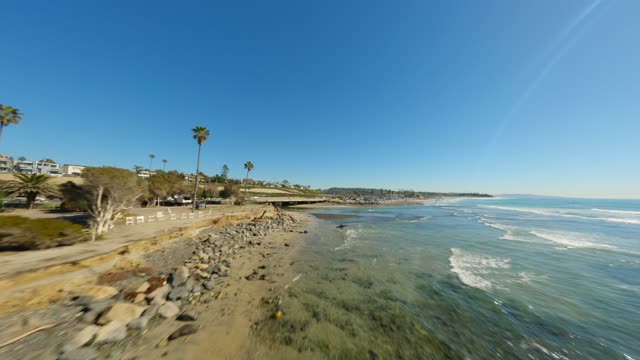 Flying over Cardiff State Beach the waves and San Elijo Lagoon | FPV Drone Video – 12