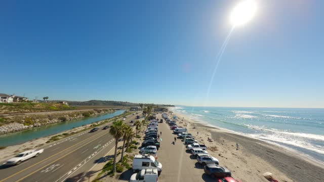 Flying over Cardiff State Beach the waves and San Elijo Lagoon | FPV Drone Video – 13