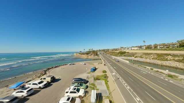 Flying over Cardiff State Beach the waves and San Elijo Lagoon | FPV Drone Video – 14
