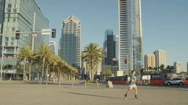 The Buildings at Broadway and Harbor Drive Downtown San Diego Waterfront | Video