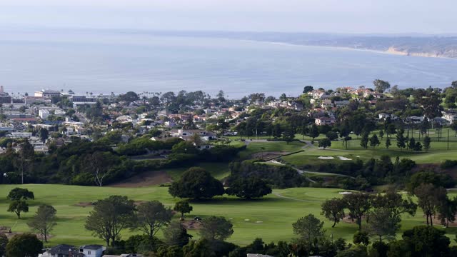 Flying over the Muirlands Neighborhood of La Jolla San Diego Looking towards the Country Club Golf Course | Drone Video – 1