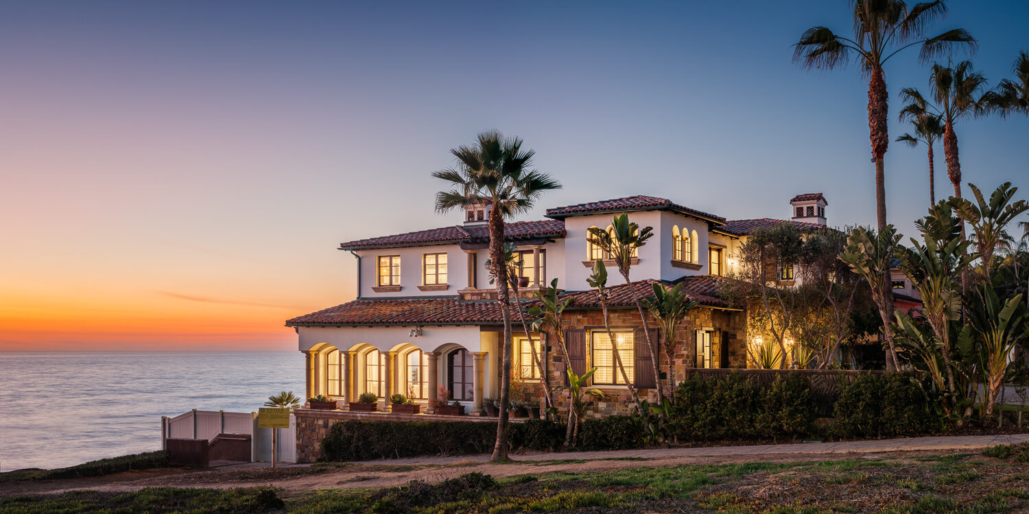 Beautiful Oceanfront home at twilight
