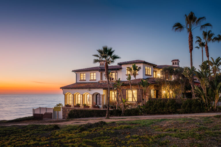 Beautiful Oceanfront home at twilight