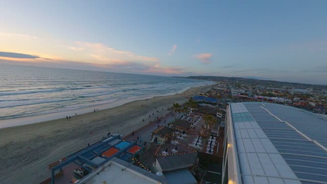 Mission Beach Belmont Park and the Roller coaster during a beautiful San Diego Sunset | FPV Drone Video – 10