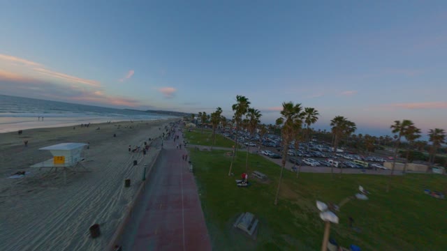 Mission Beach Belmont Park and the Roller coaster during a beautiful San Diego Sunset | FPV Drone Video – 12