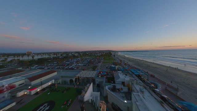 Mission Beach Belmont Park and the Roller coaster during a beautiful San Diego Sunset | FPV Drone Video – 14