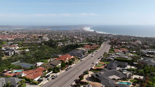 Aerial footage over La Jolla Mesa in La Jolla San Diego | Drone Video