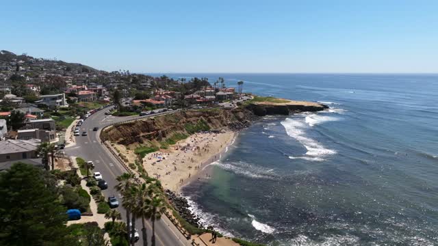 Sunny Day at No Surf Beach Sunset Cliffs in Point Loma Ocean Beach San Diego | Drone Video – 3