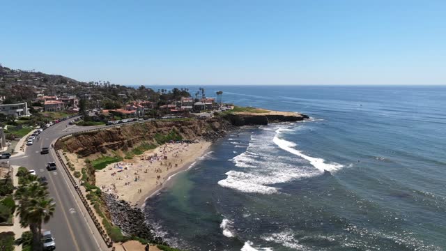 Sunny Day at No Surf Beach Sunset Cliffs in Point Loma Ocean Beach San Diego | Drone Video – 2