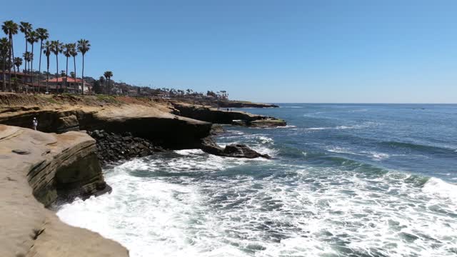 Sunny Day at Sunset Cliffs in Point Loma Ocean Beach San Diego | Drone Video – 2