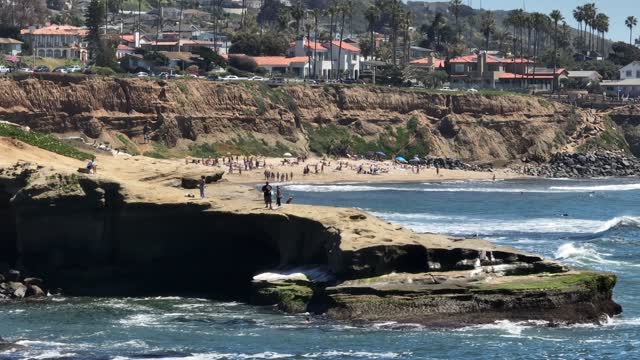 Sunny Day at No Surf Beach Sunset Cliffs in Point Loma Ocean Beach San Diego | Drone Video – 1