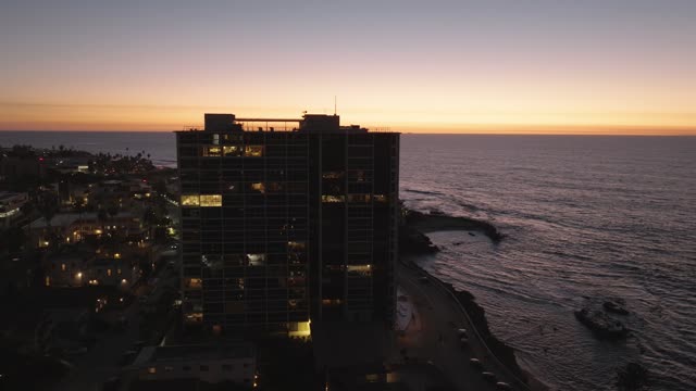 939 Coast Blvd Condos during Twilight in La Jolla | Drone Video – 11