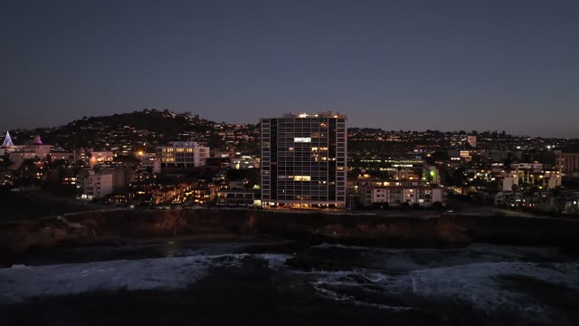 939 Coast Blvd Condos during Twilight in La Jolla | Drone Video – 2