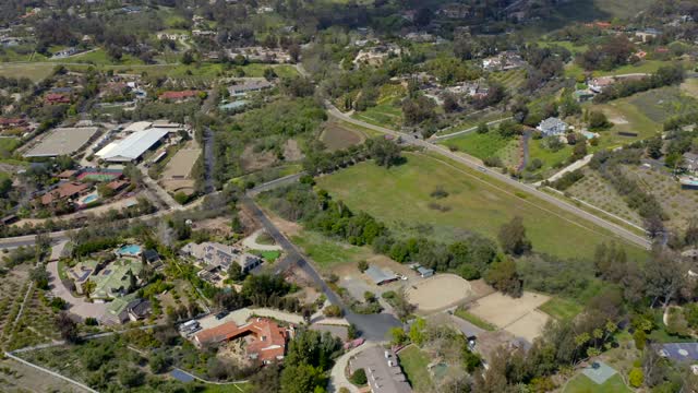 Flying over the neighborhoods and equestrian facilities of Olivenhain in Encinitas | Drone Video – 3