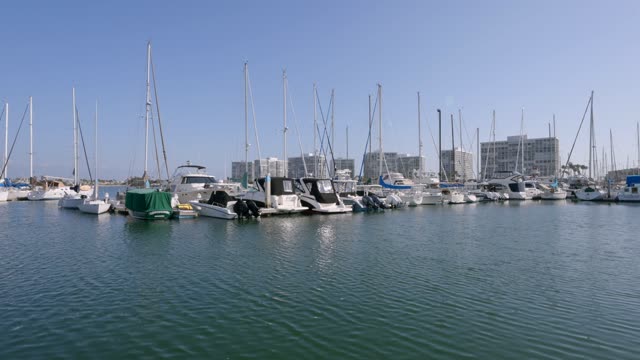 The Boats and Sailboats at the Coronado Yacht Club in Glorietta Bay Coronado San Diego California | Video