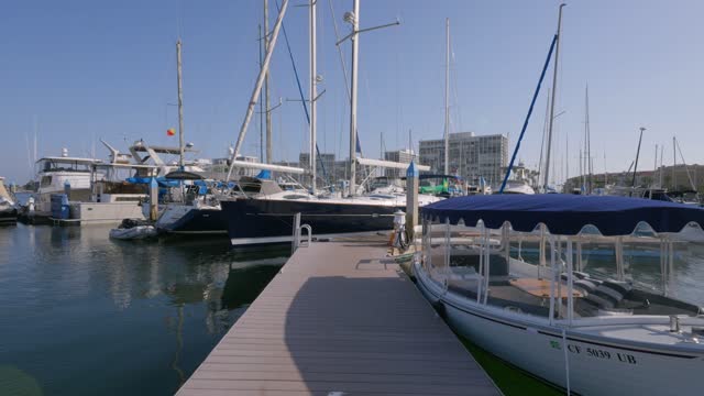 The Boats and Sailboats at the Coronado Yacht Club in Glorietta Bay Coronado San Diego California | Video – 2