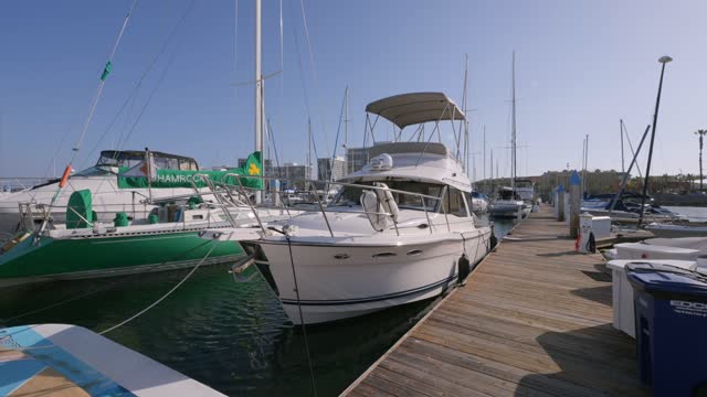 The Boats and Sailboats at the Coronado Yacht Club in Glorietta Bay Coronado San Diego California | Video – 3