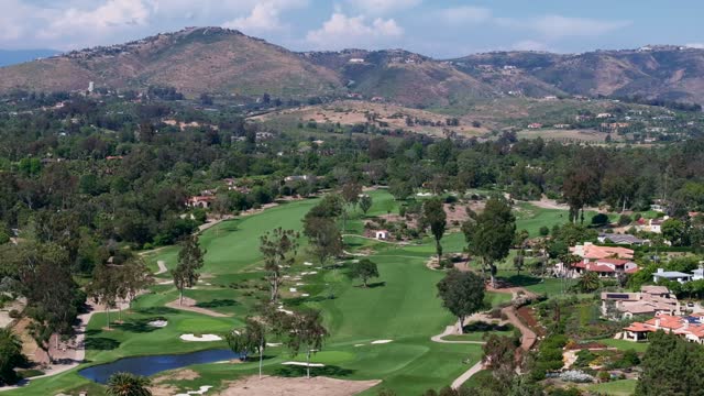 The Golf Course at the Rancho Santa Fe Golf Club in the Covenant on a Sunny Day | Drone Video – 1