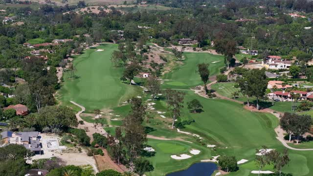 The Golf Course at the Rancho Santa Fe Golf Club in the Covenant on a Sunny Day | Drone Video – 2
