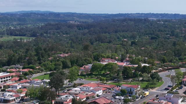 The Inn at Rancho Santa Fe and Paseo Delicias in the Covenant on a Sunny Day | Drone Video