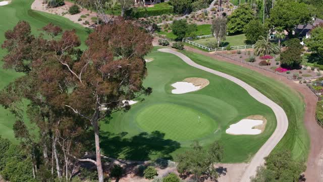 The Golf Course at the Rancho Santa Fe Golf Club in the Covenant on a Sunny Day | Drone Video – 5
