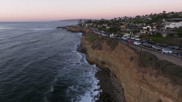 Flying above the Coastline and Beach of Sunset Cliffs Natural Park in Point Loma San Diego | Drone Video – 13