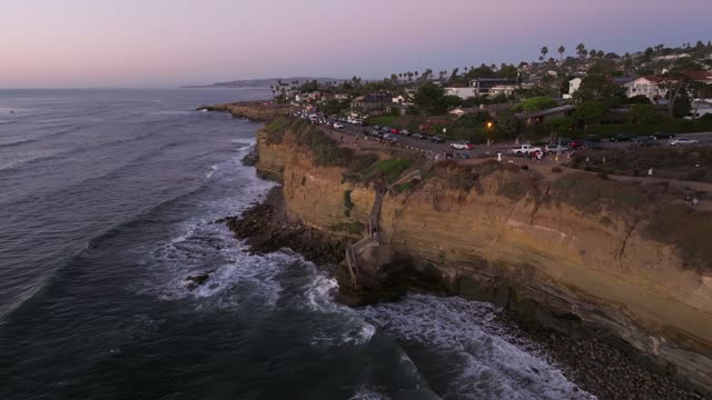 Flying above the Coastline and Beach of Sunset Cliffs Natural Park in Point Loma San Diego | Drone Video – 5