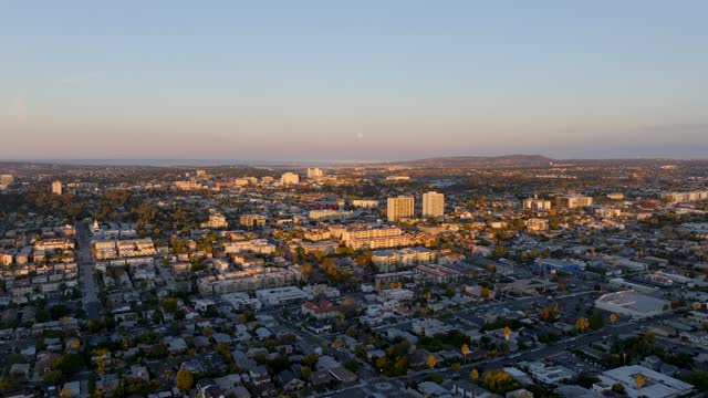 A view of North Park San Diego during Sunrise | Drone Video