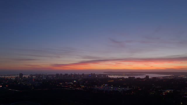 Sunset over North Park Balboa Park Downtown San Diego and Point Loma | Drone Video – 3