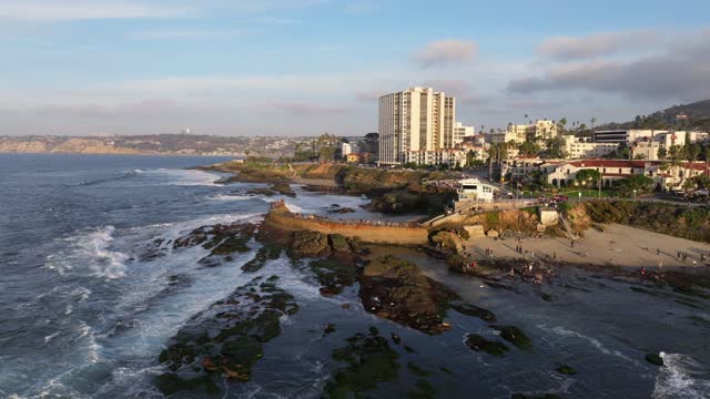 Sunset during Low King Tide at Children’s Pool in La Jolla San Diego | Drone Video – 4