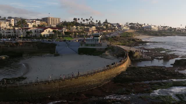 Sunset during Low King Tide at Children’s Pool in La Jolla San Diego | Drone Video – 11