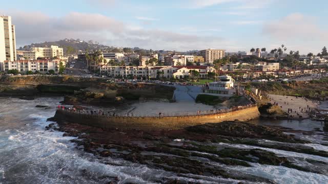 Sunset during Low King Tide at Children’s Pool in La Jolla San Diego | Drone Video – 9