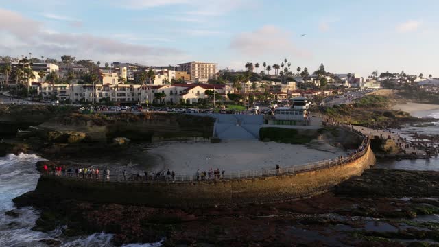 Sunset during Low King Tide at Children’s Pool in La Jolla San Diego | Drone Video – 8