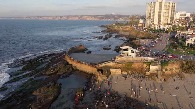 Sunset during Low King Tide at Children’s Pool in La Jolla San Diego | Drone Video – 13