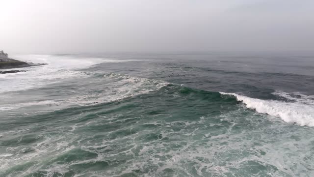 A Stormy and Cloudy day in La Jolla San Diego with big waves at Children’s Pool | Drone Video – 8