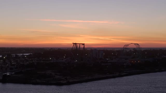Aerial footage of Seaworld Theme Park in Mission Bay San Diego during sunset | Drone Video – 1