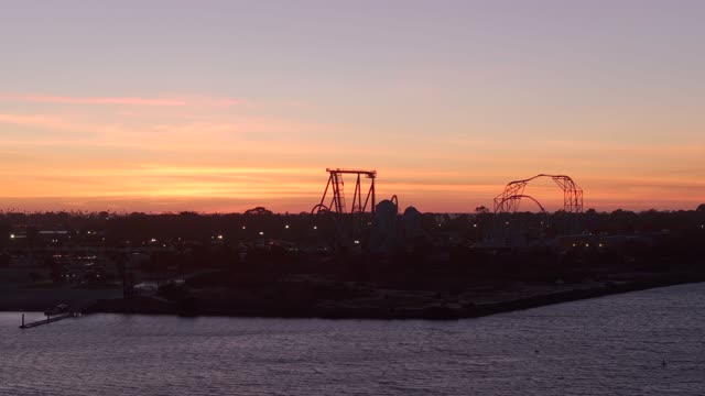 Aerial footage of Seaworld Theme Park in Mission Bay San Diego during sunset | Drone Video – 3