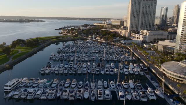 Aerial Drone footage of the Marina District downtown San Diego on a beautiful evening | Drone Video – 1