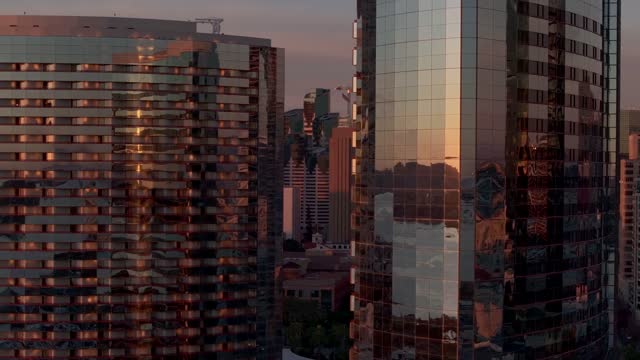 Aerial Drone footage of the San Diego Marriott Marquis in the Marina District downtown San Diego During Sunset | Drone Video – 3