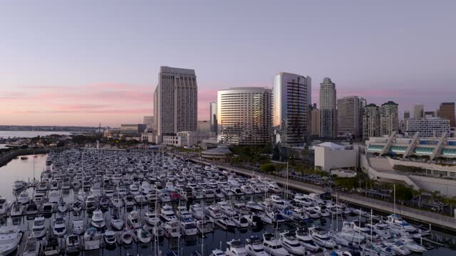 Aerial Drone footage of the Marina District downtown San Diego on a beautiful evening | Drone Video – 4